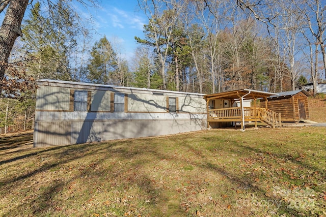 exterior space with a wooden deck