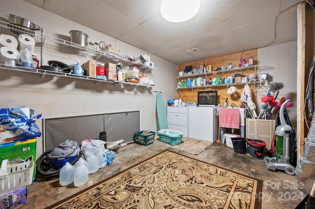 interior space featuring washer and clothes dryer