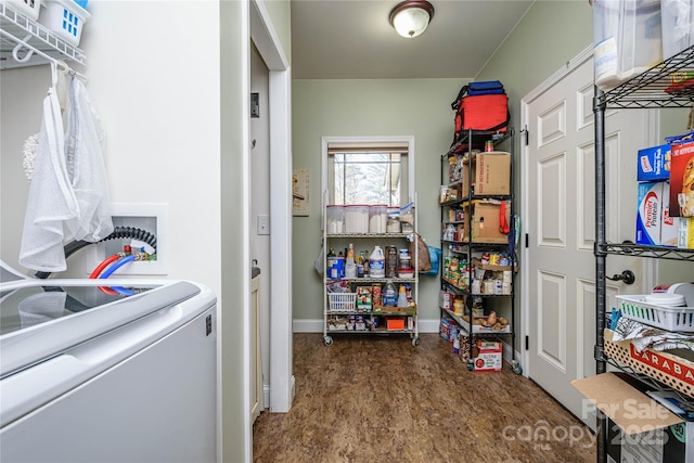 storage area featuring washer / dryer