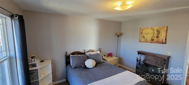 bedroom with a textured ceiling