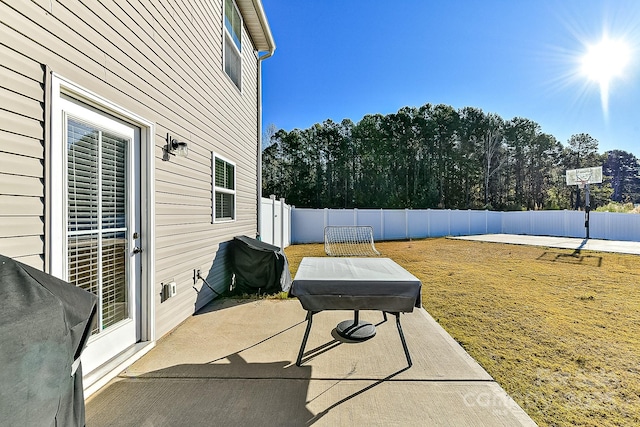 view of patio with area for grilling