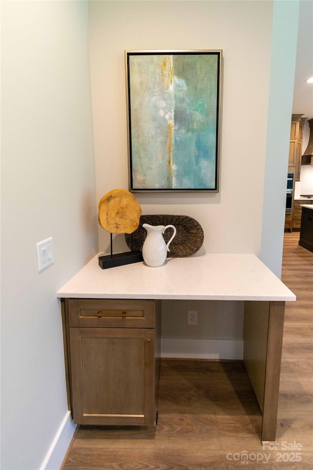 1875 Rock Hill Church Rd Unit 4, Matthews, NC 28104 - detailed view of wood finished floors and built in study area