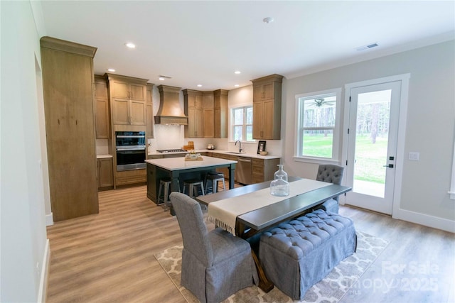1875 Rock Hill Church Rd Unit 4, Matthews, NC 28104 - dining space with light wood-type flooring and recessed lighting
