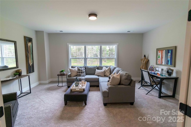 1875 Rock Hill Church Rd Unit 4, Matthews, NC 28104 - living room featuring light carpet and baseboards