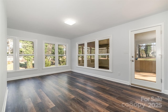 view of unfurnished sunroom