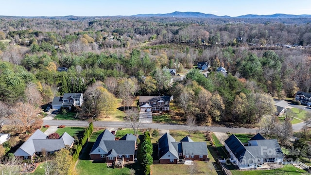 bird's eye view with a mountain view