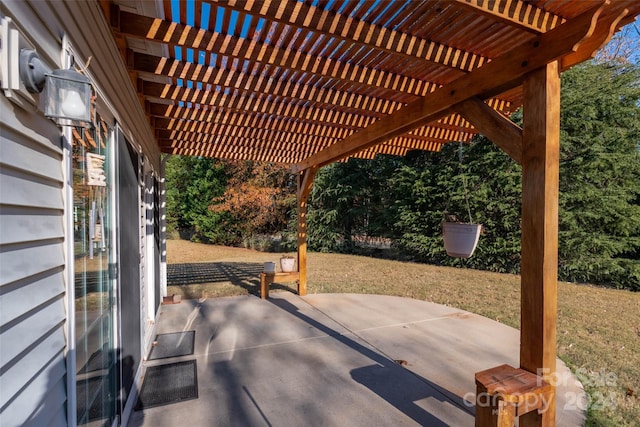 view of patio / terrace featuring a pergola