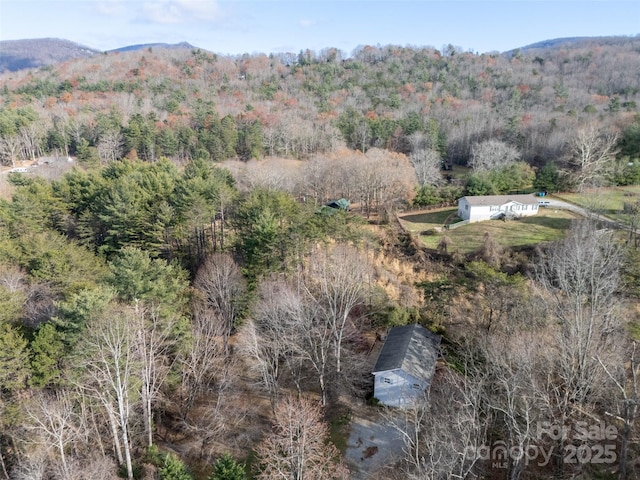 aerial view featuring a mountain view