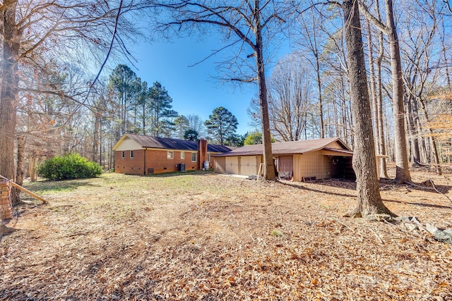 exterior space featuring a garage