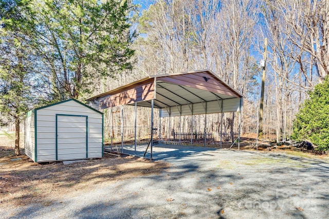 view of outbuilding featuring a carport