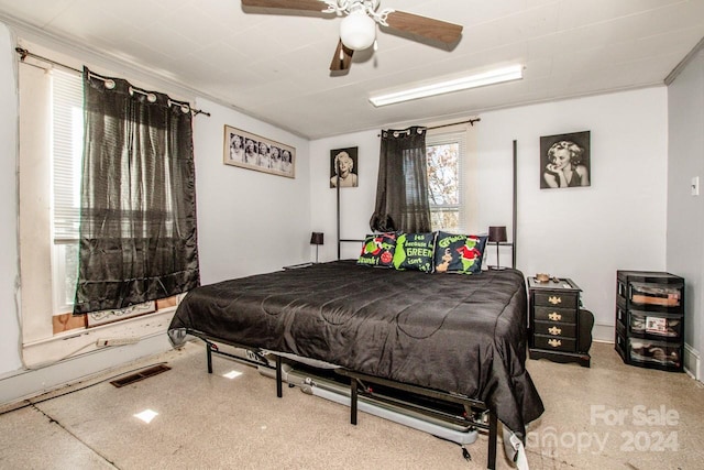 bedroom with ceiling fan