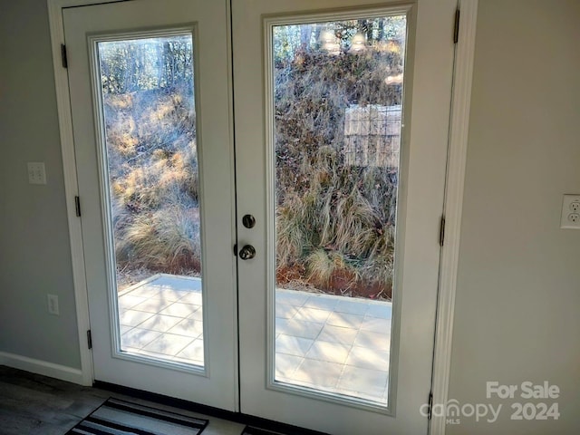 entryway with french doors