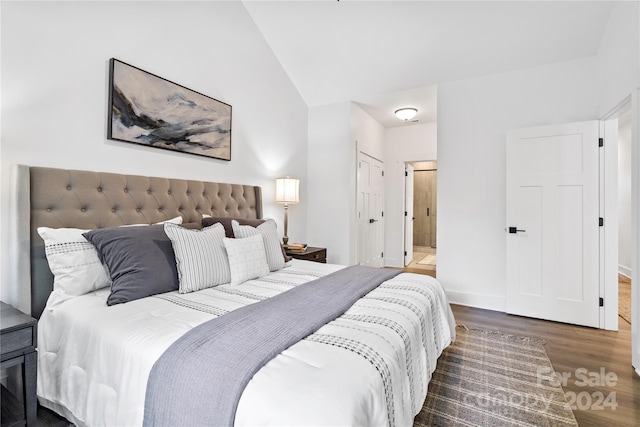20 Heartleaf Cir Lot 7, Arden, NC 28704 - bedroom featuring wood finished floors, ensuite bathroom, and vaulted ceiling