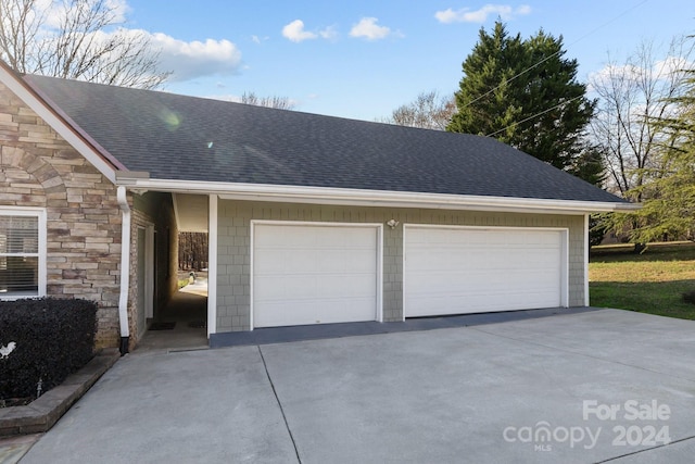 view of garage