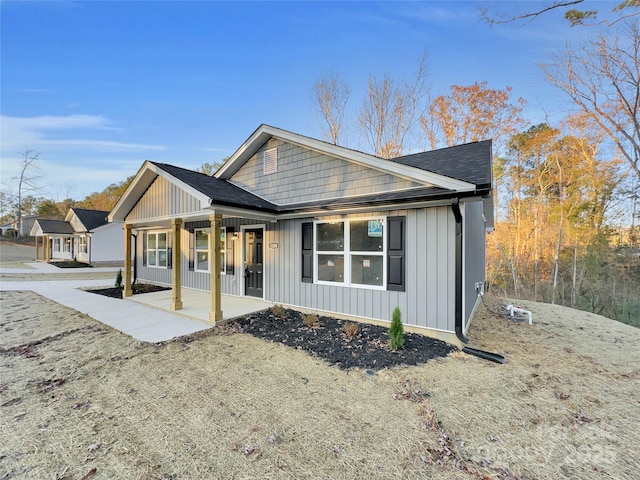 view of front of property with a patio