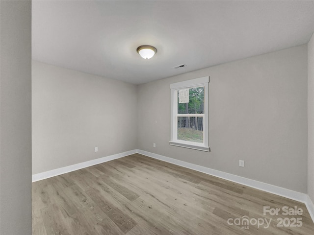 empty room featuring light hardwood / wood-style flooring