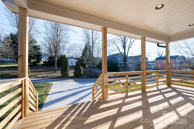 deck with covered porch