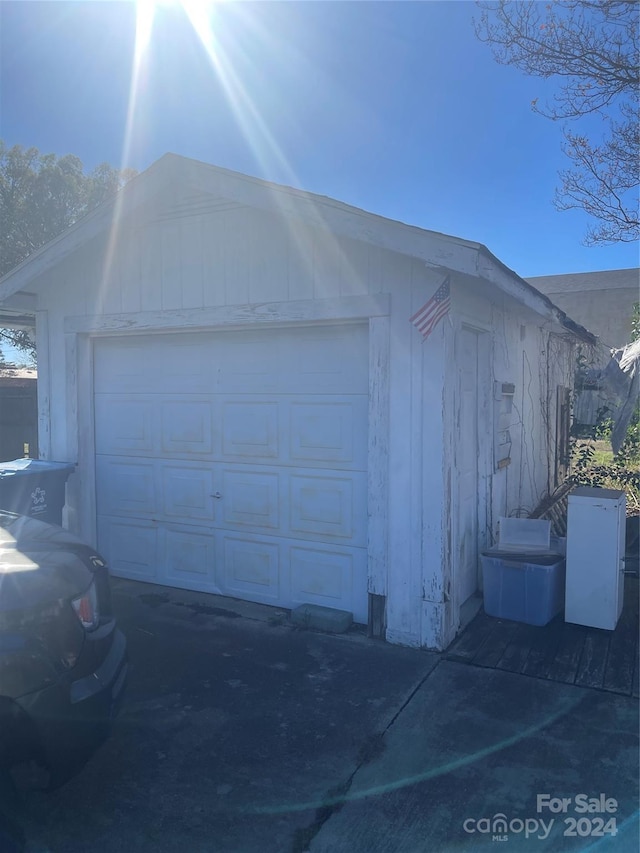 view of garage