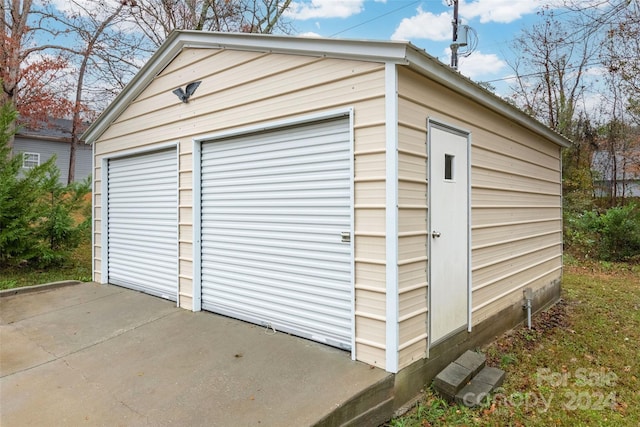 view of garage