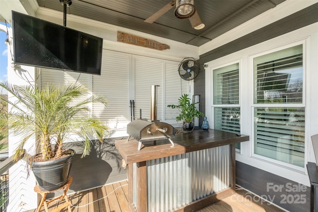 view of patio / terrace with ceiling fan