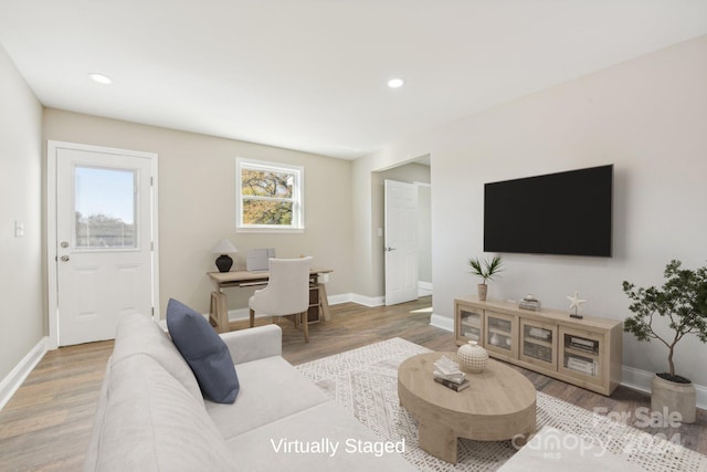 living room featuring hardwood / wood-style floors