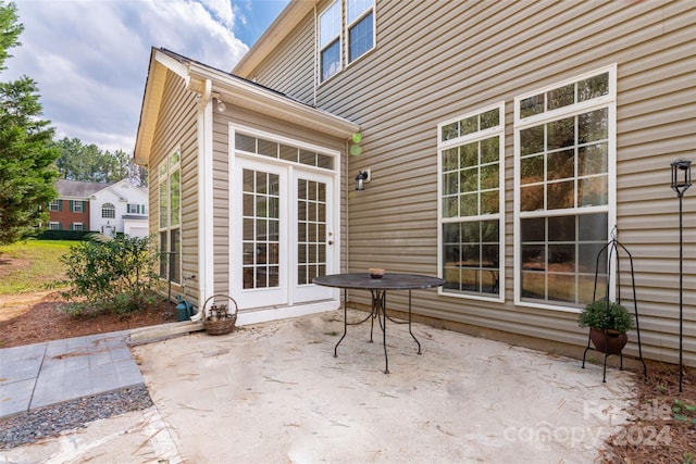 view of patio / terrace featuring french doors