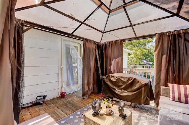 exterior space featuring hardwood / wood-style floors