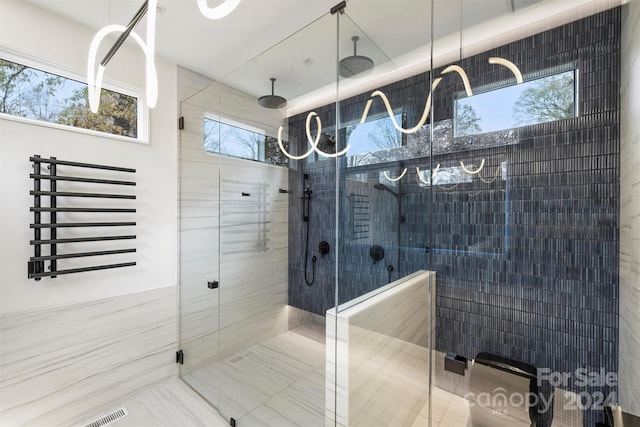 bathroom featuring walk in shower