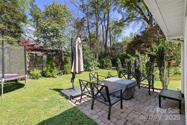 5431 Park Rd, Charlotte, NC 28209 - view of yard with a trampoline and a patio area