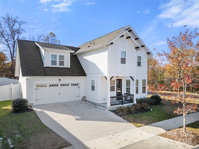 view of front of house with a garage