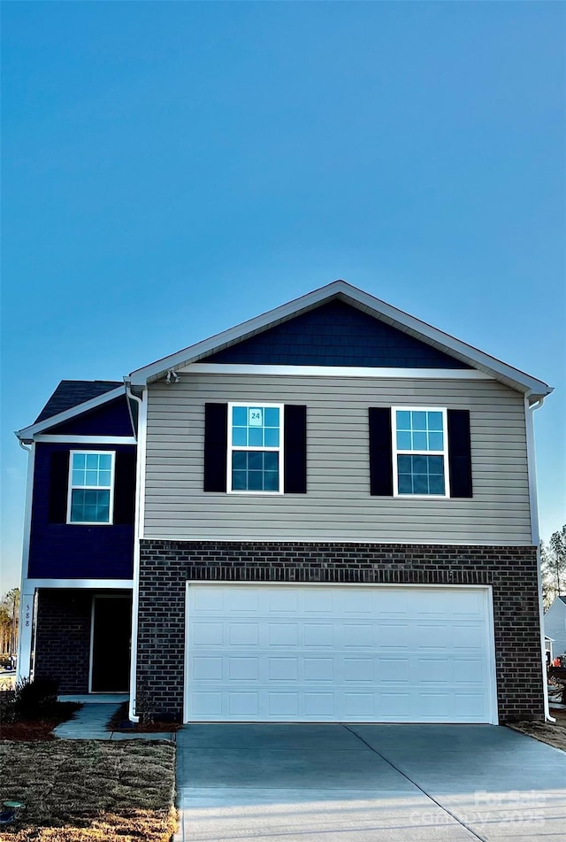 view of property with a garage