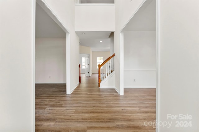 1805 Lexington Ave, Monroe, NC 28112 - foyer entrance with wood finished floors, stairs, and baseboards