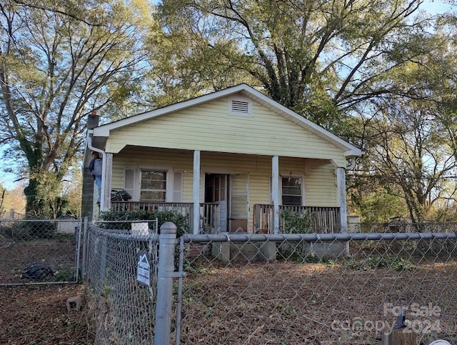 bungalow featuring a porch