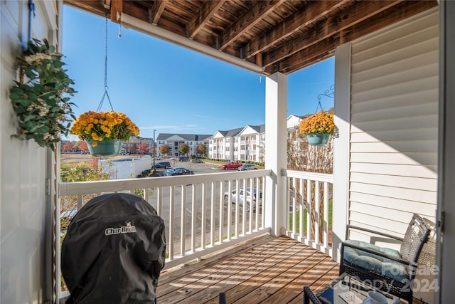 deck with area for grilling