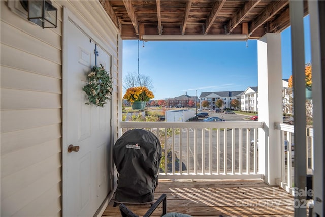 balcony with area for grilling