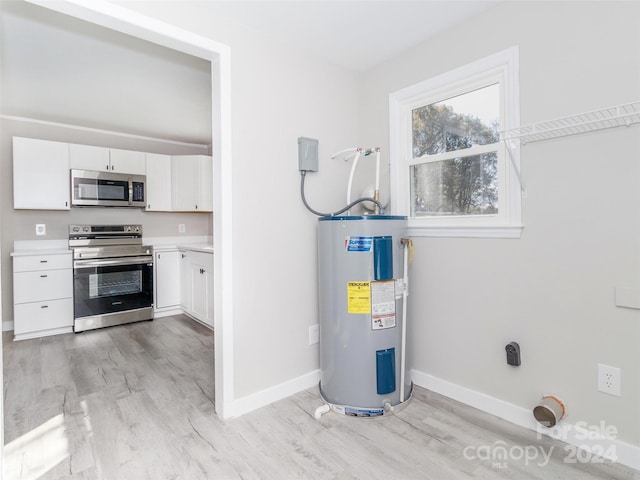 utility room featuring water heater