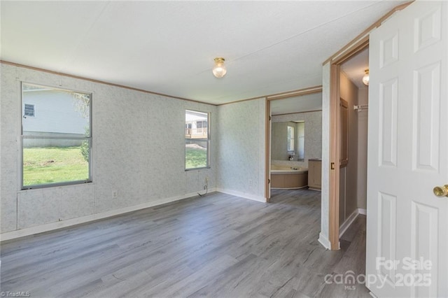 empty room with hardwood / wood-style floors