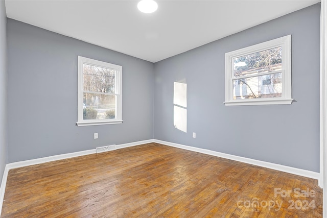 empty room featuring wood-type flooring