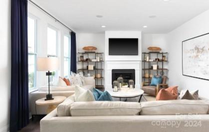 living room featuring plenty of natural light