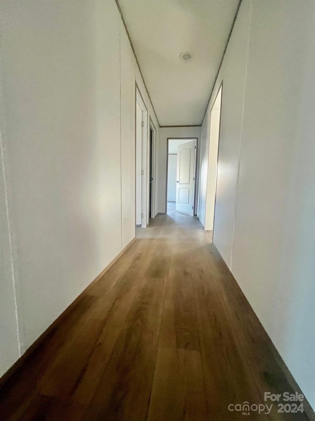 hallway featuring wood-type flooring