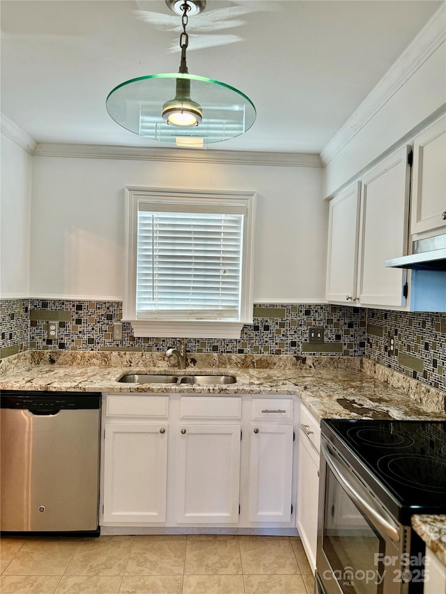 kitchen featuring sink, white cabinetry, and stainless steel appliances