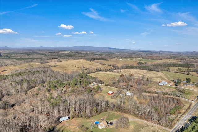 bird's eye view featuring a mountain view