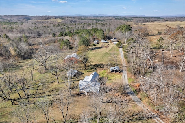 bird's eye view featuring a rural view