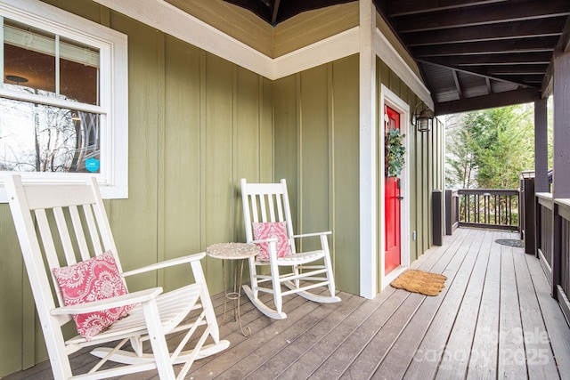 wooden deck with a porch