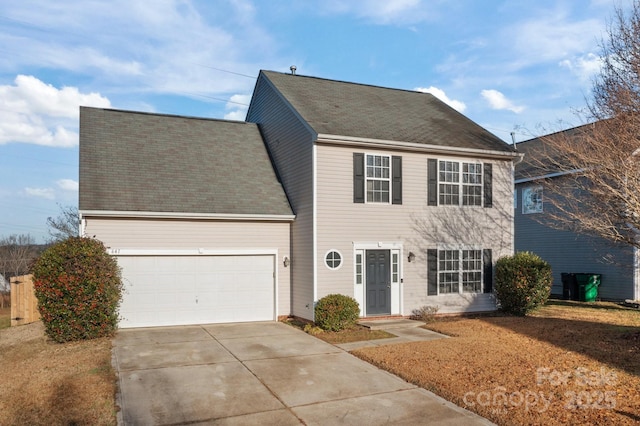 colonial house with a garage