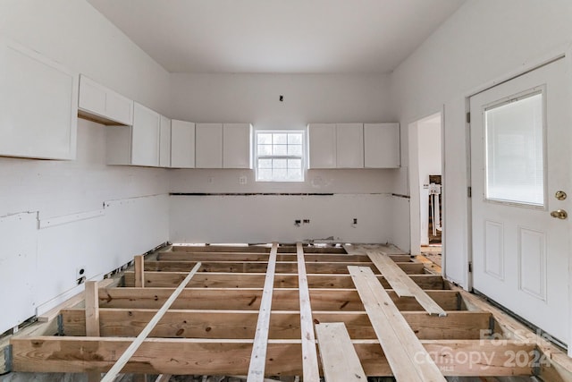 kitchen featuring white cabinets