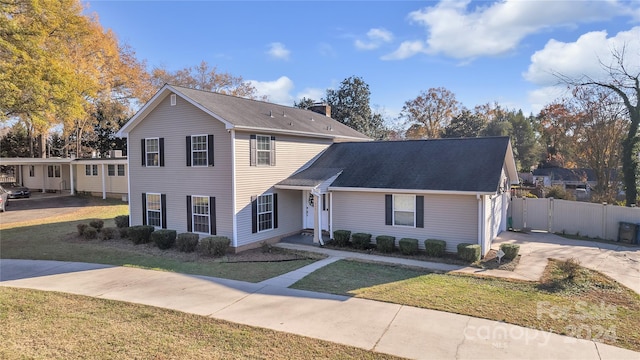 view of front property with a front yard