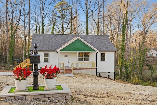 bungalow featuring covered porch