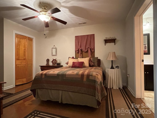 369 Pinecrest Cir, Troy, NC 27371 - bedroom with a ceiling fan and baseboards