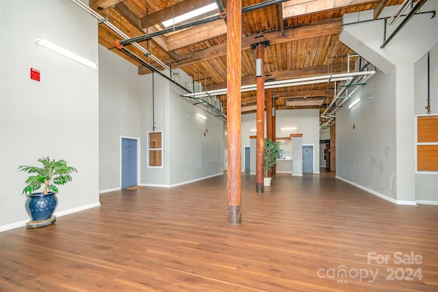 garage featuring wood ceiling